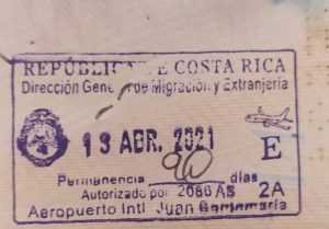 visado para costa rica